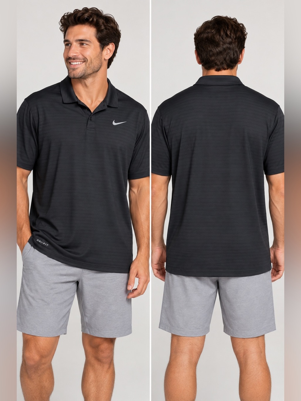 Nike Dri-FIT Men’s XXL Black Performance Golf Polo Shirt Swoosh